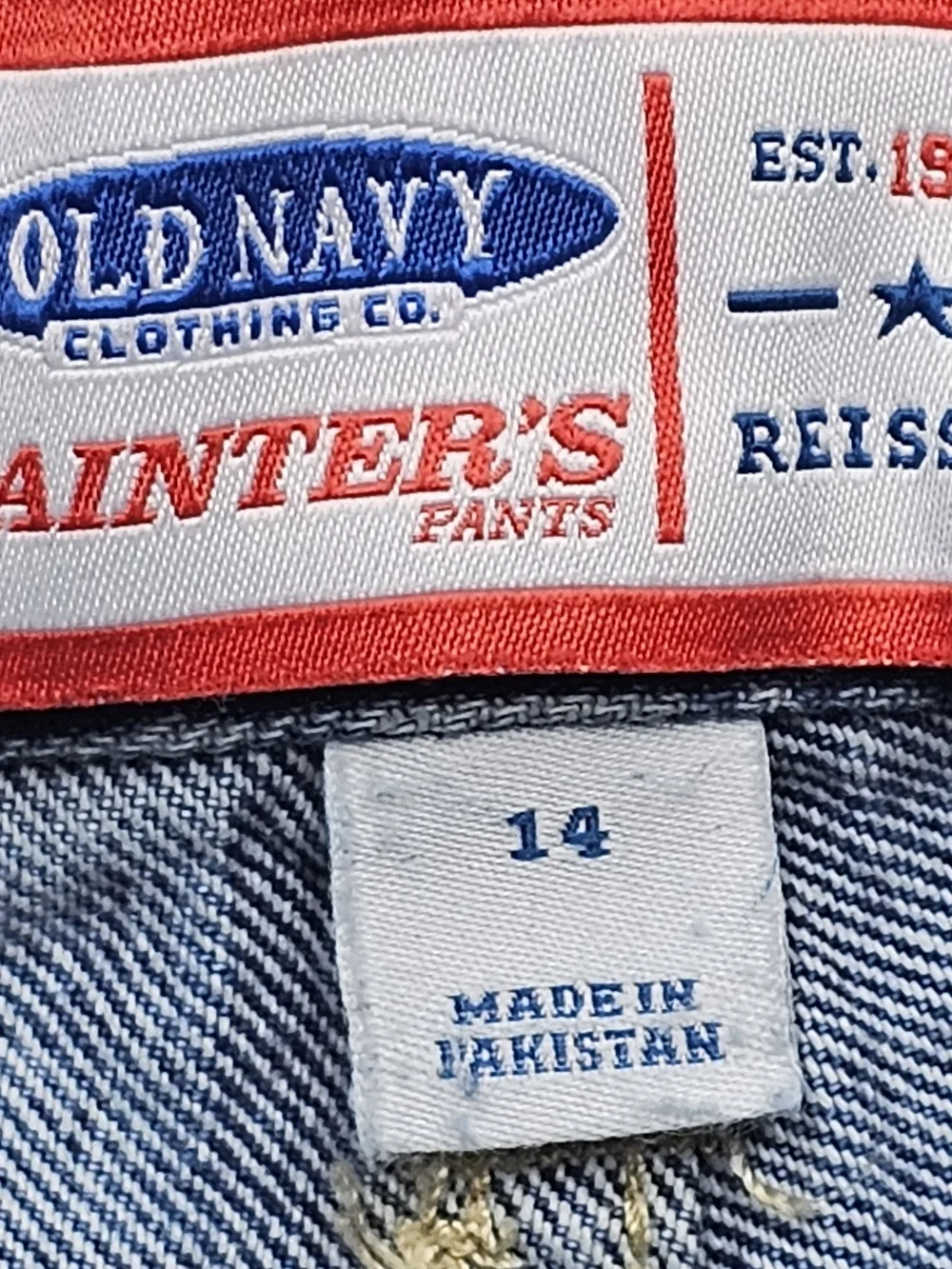 Vintage Old Navy Painter Carpenter Jeans Boys 14 Adjustable Waist Denim 90s